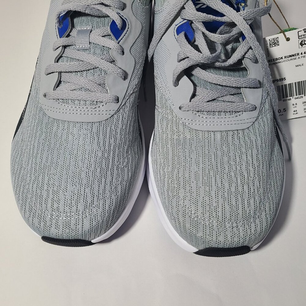 Reebok Runner 4 4E Pure Grey Vector Blue Men's Shoes Size 10.5 NWT - Picture 3 of 9